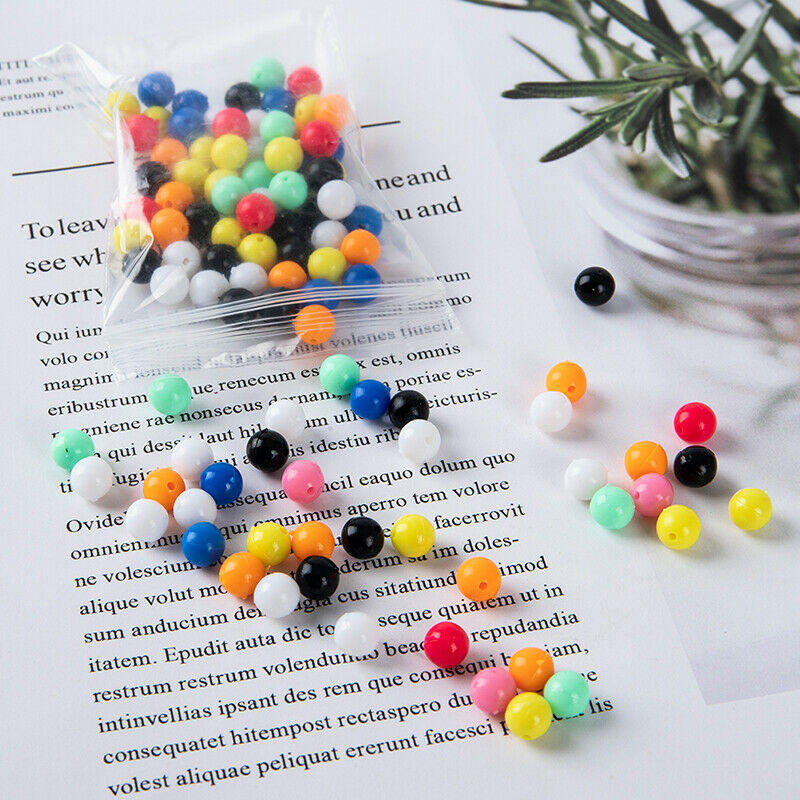 100pcs Multiple Color Mixed Fishing Rigging Plastic Beads Stops Lure SpinnerFCA