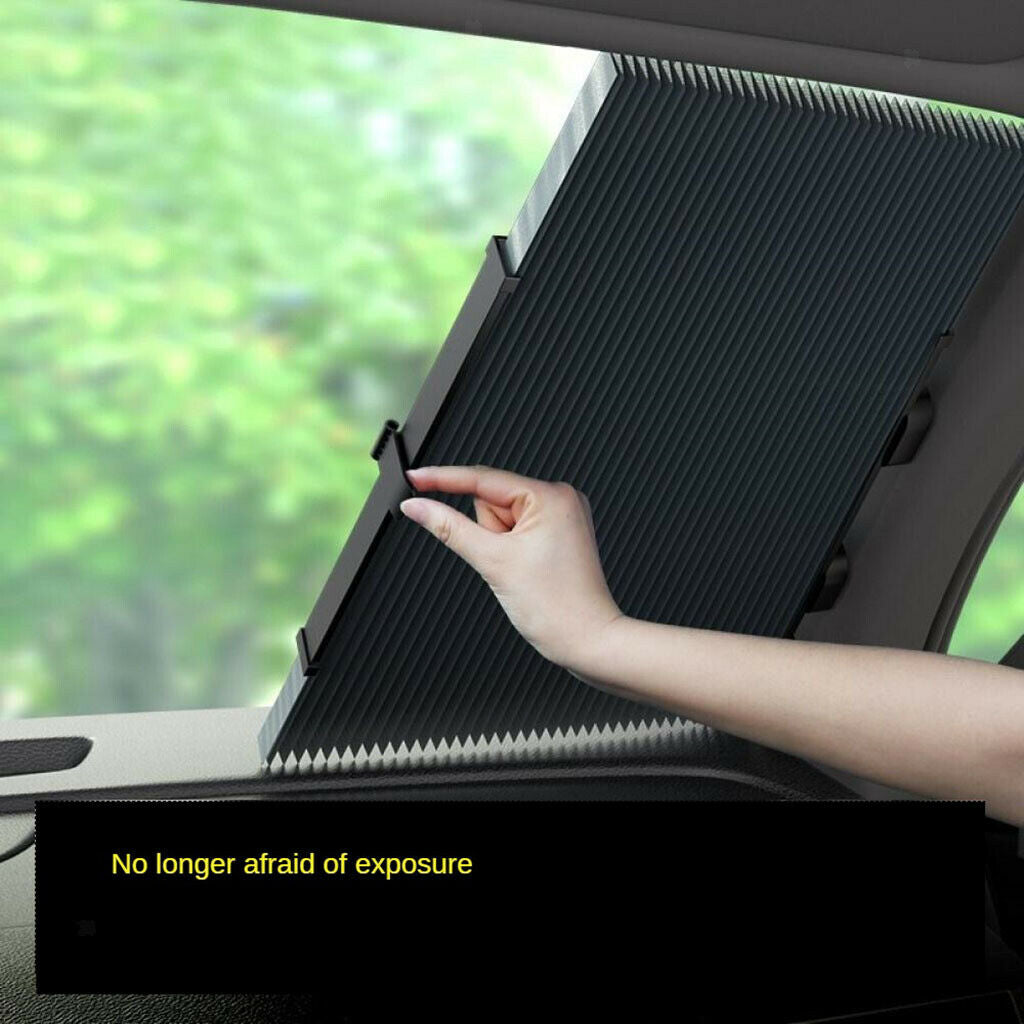 2x Auto Vehicle Retractable Sunshade Windshield Sun Visor 51.2x18.1 inch
