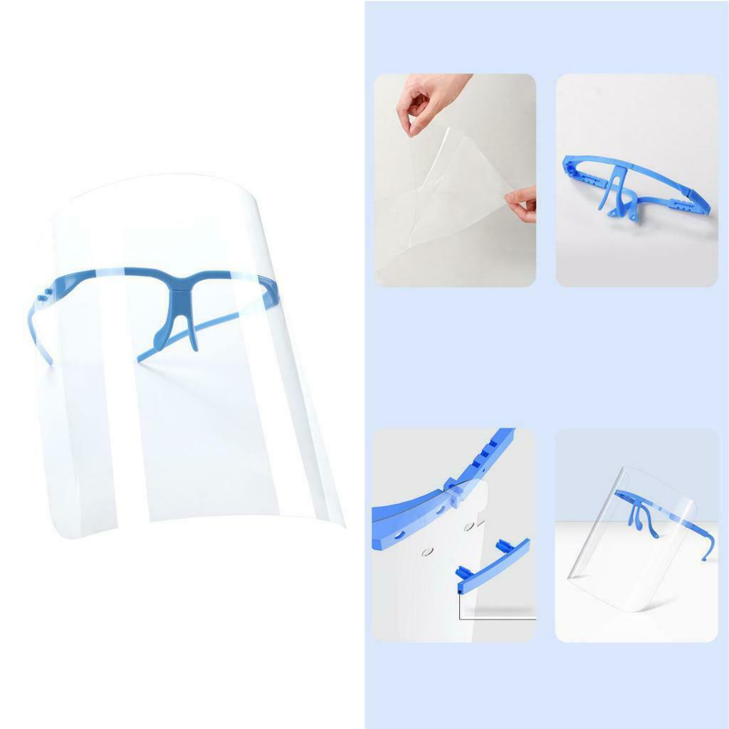 4x Safety Full Face Shield Reusable Goggles Face Cover Visor Hat Anti-Spitting