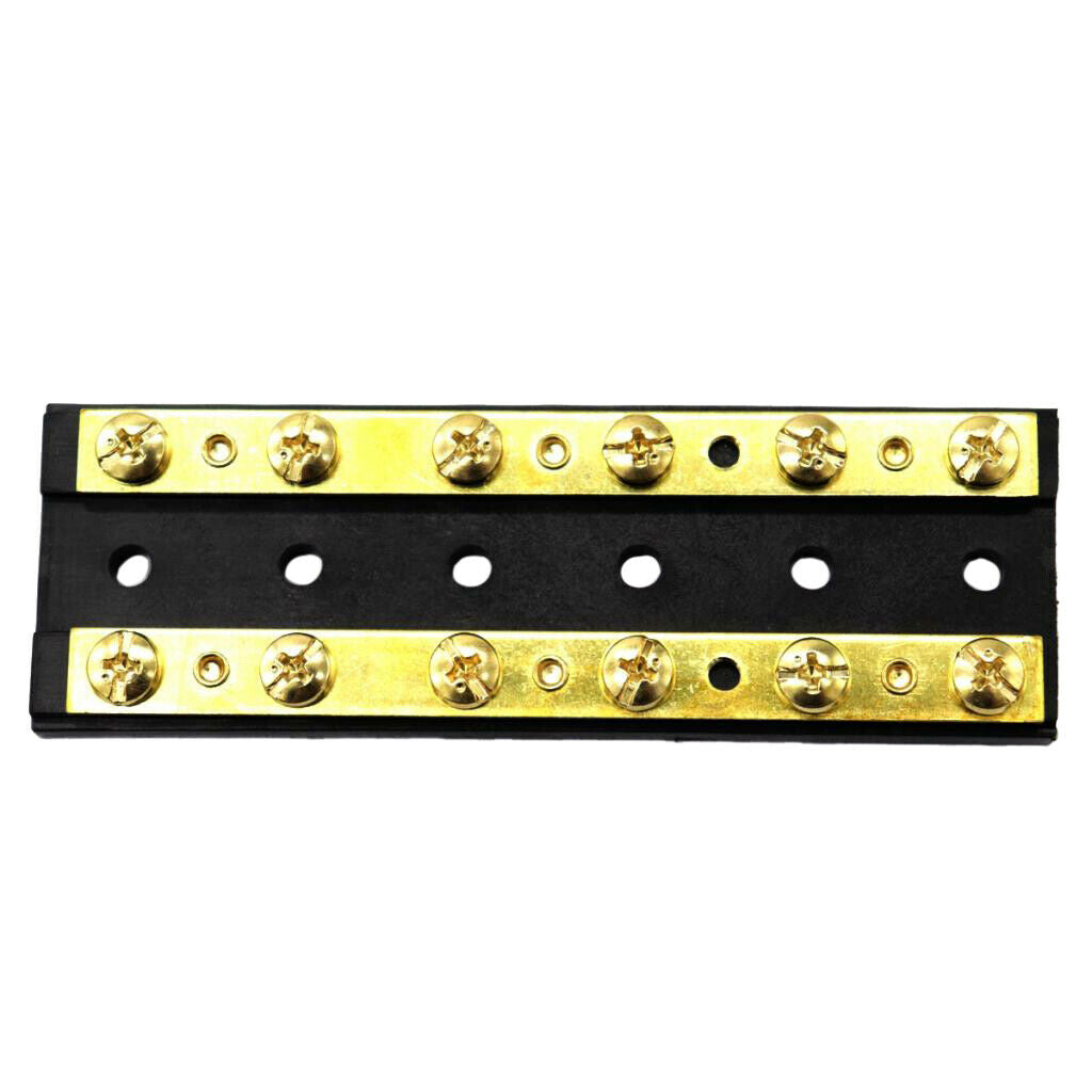 Boat Marine Terminal Block with Dual 6 Stud Bus Bars 8-32 Screw Terminals
