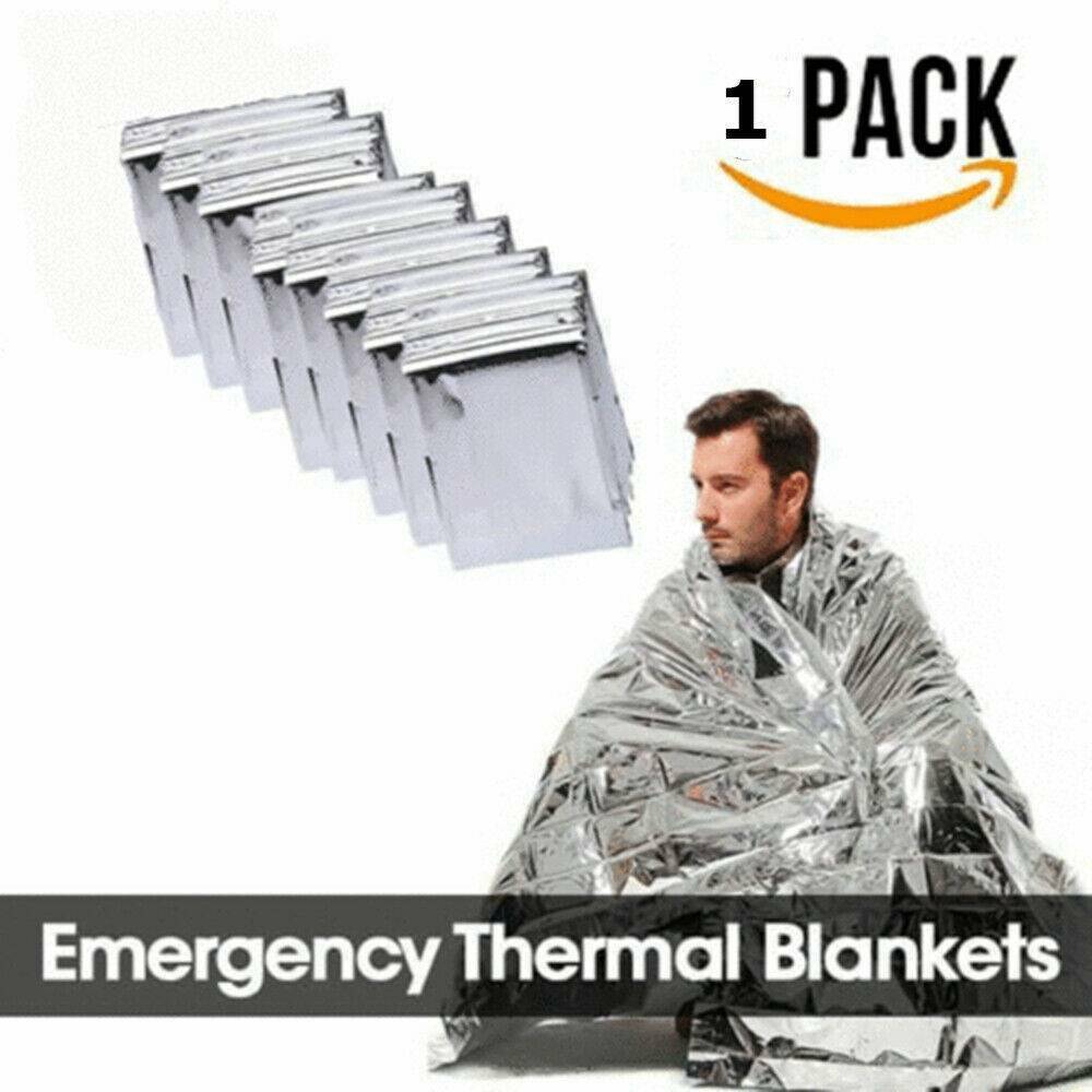 1-Pack Emergency BLANKET Thermal Survival Safety Insulating Mylar Heat 84" X52"~