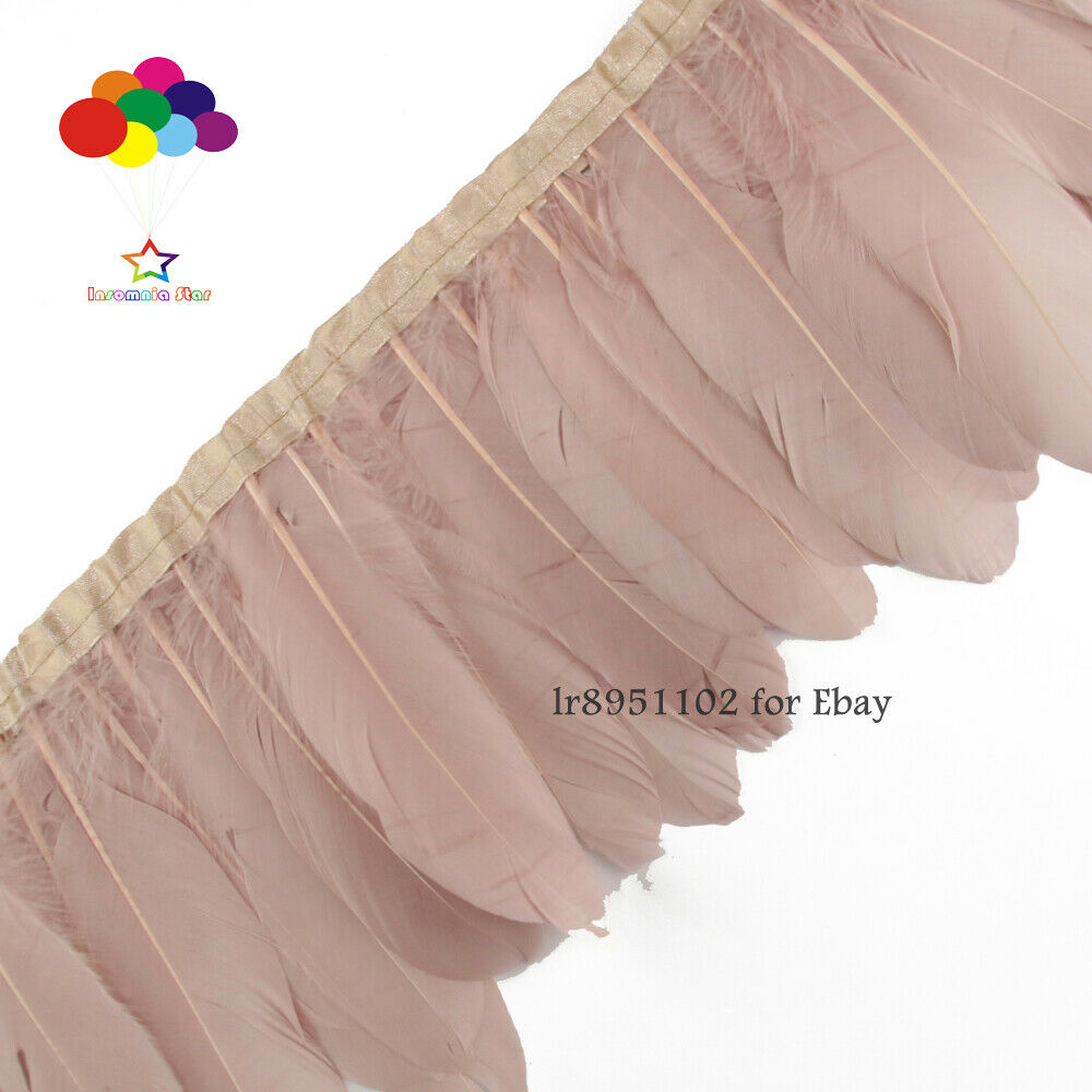 Goose Light Pale Pink trims 2 Meter Dyed Belts strips/15-20cm width fringes High