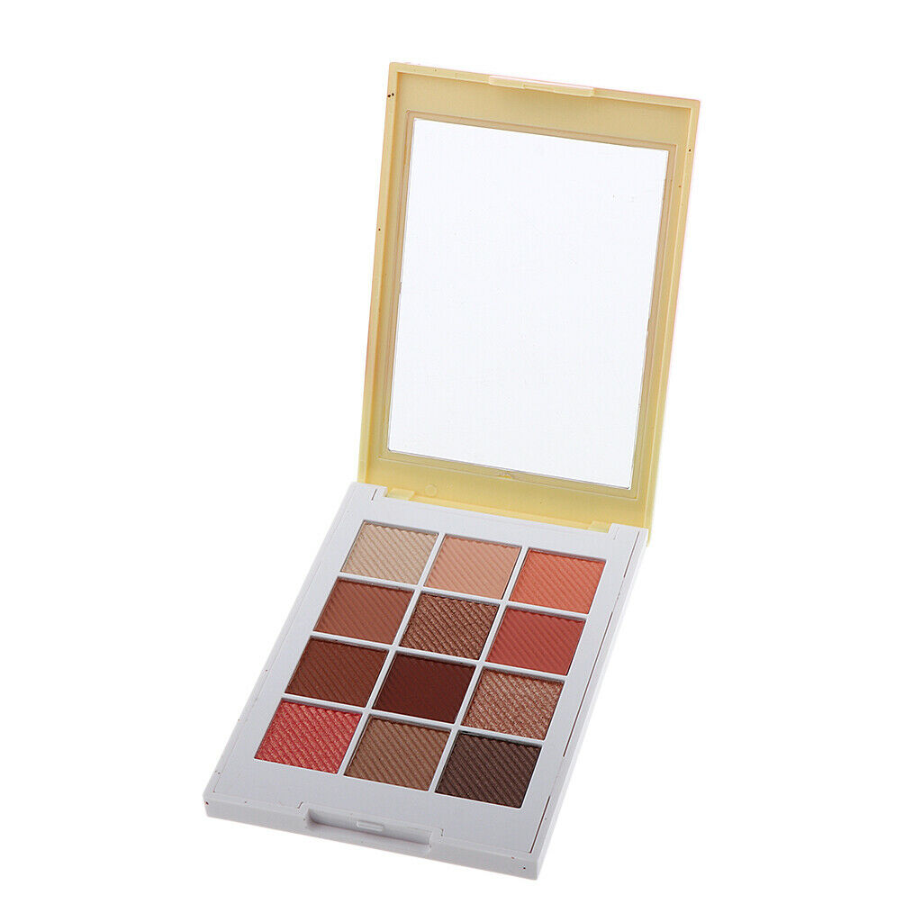 12 Color Matte Shimmer Eyeshadow Palette Waterproof Makeup Smoky Eye Shadow 03