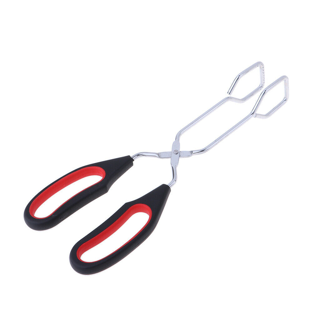 4 Pieces Stainless Scissor Kitchen Tong Cooking Food Bread Silicone Handle