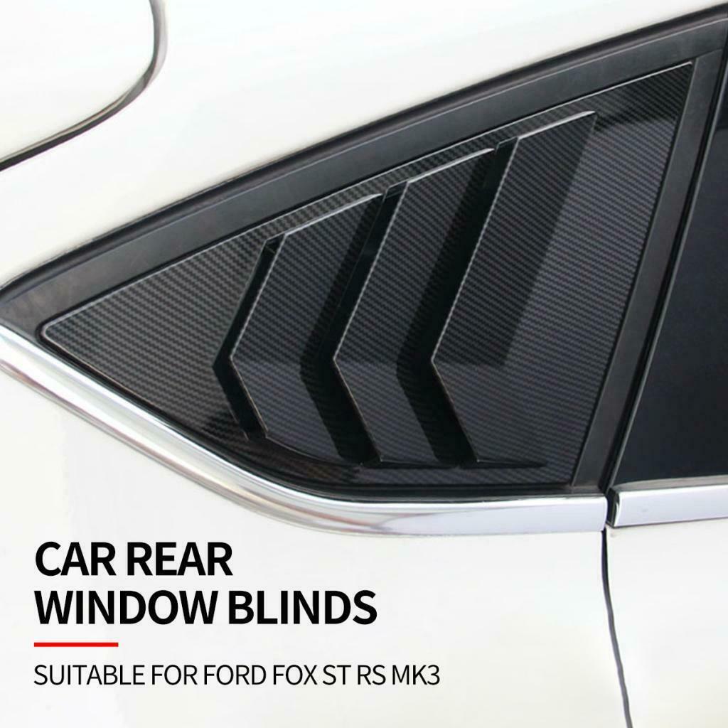 2Pcs ABS Rear Window Side Louvers Vent For Ford Focus ST RS MK3 Hatchback