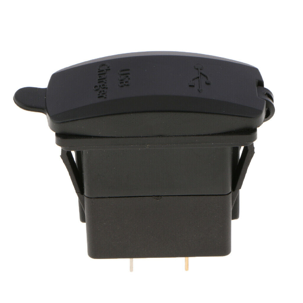 Dual USB LED Voltmeter Car Charger Rocker Switch for Marine SUV Motorcycle