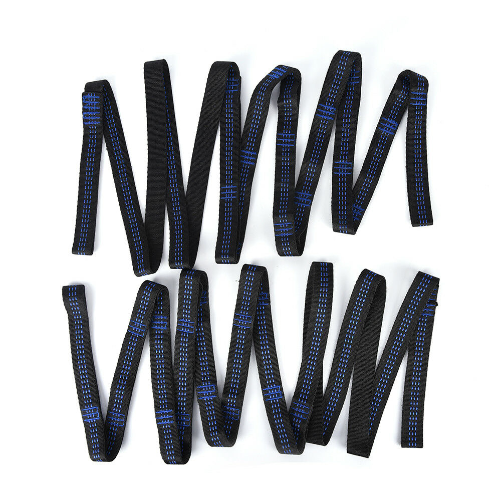2x adjustable tree hanging hammock belts heavy duty extension straps 16 loops DD