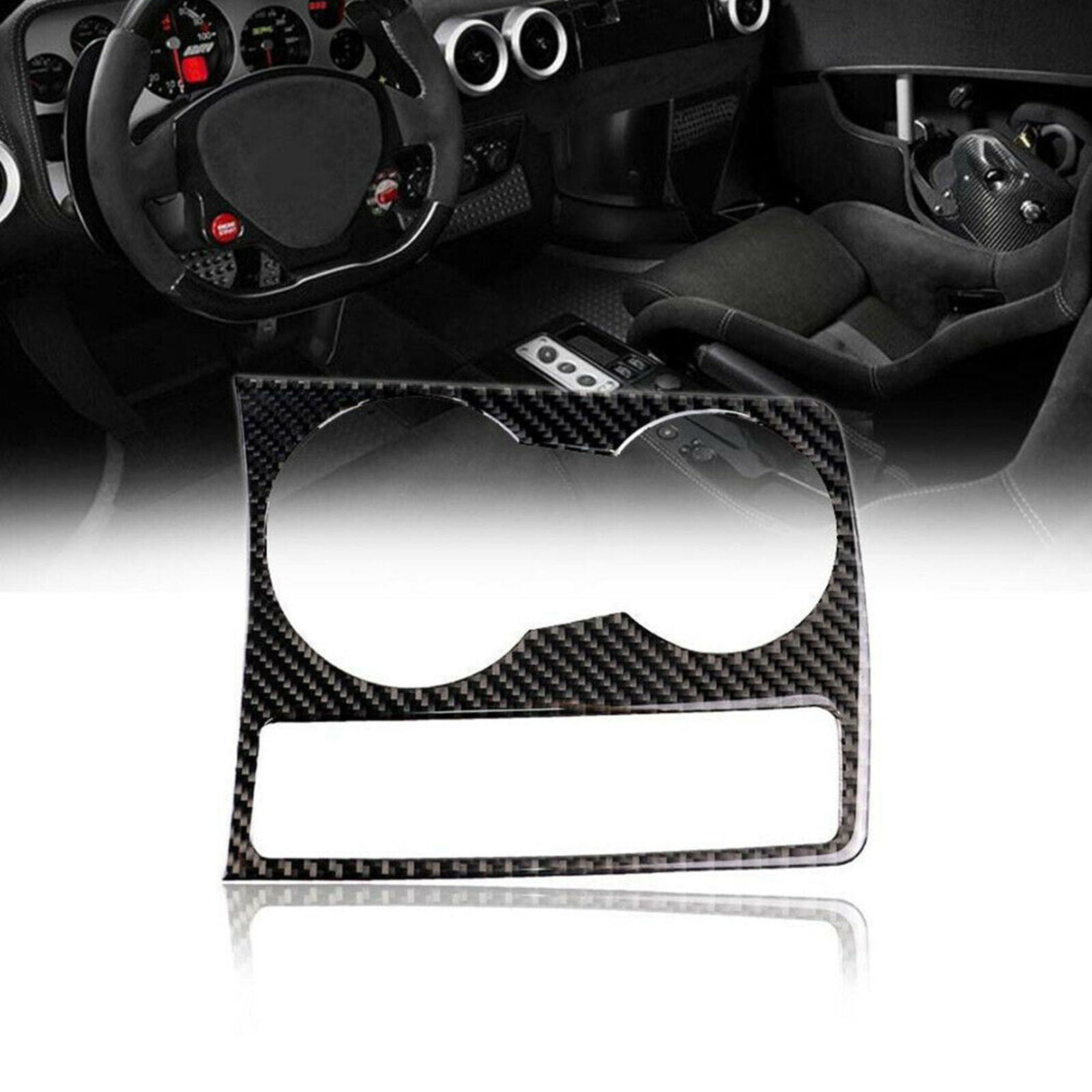 Carbon Fiber Water Cup Holder Panel Cover Trim for Audi A4 A5 Quattro S4 S5 RS5