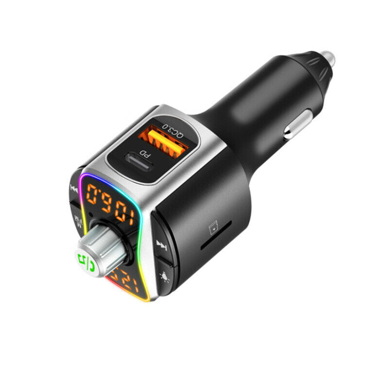 Bluetooth FM Transmitter Wireless Radio Adapter QC3.0 Support TF Card & USB Disk