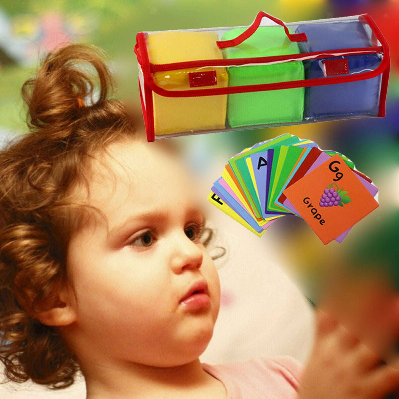 3pcs 4" Playing Game Dices Set, Soft Educational Toys, with Clear Pockets,