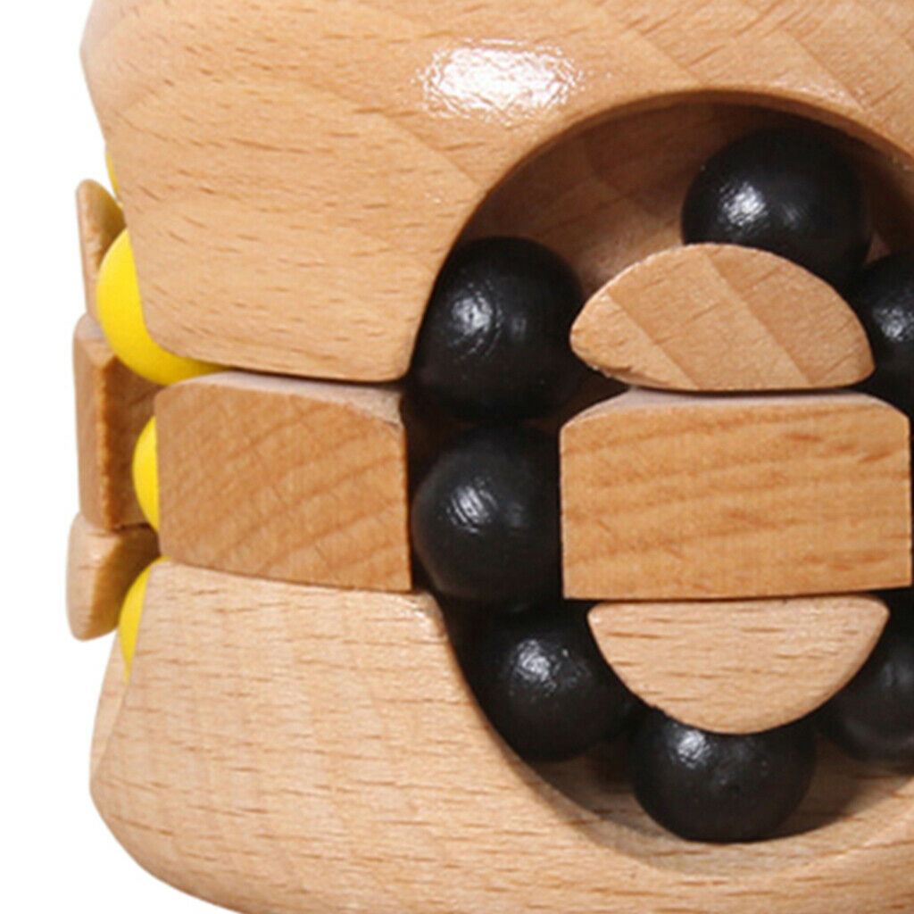 Wooden Magic Bead   Kong Ming Lock Stress Relief Educational Toys Age 3+