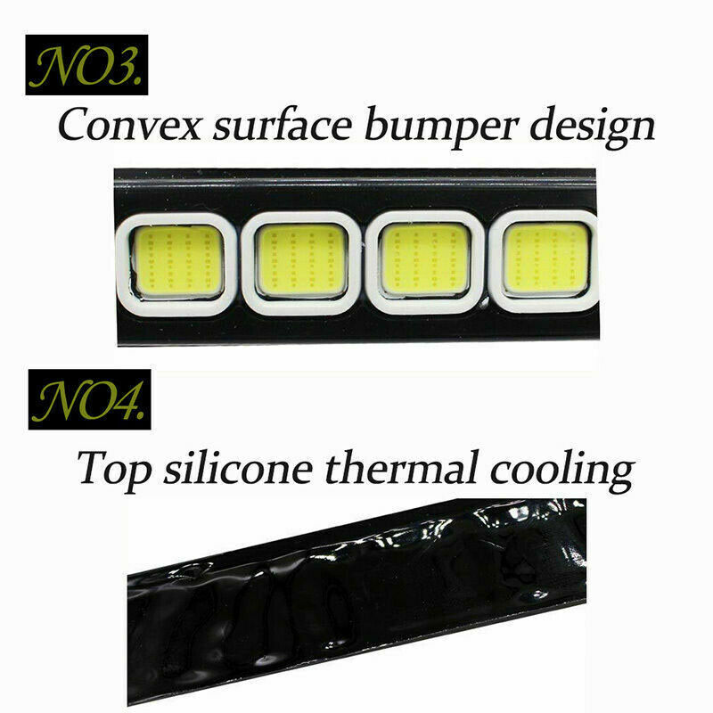 1X 10LED Daytime Running Light DRL COB Strip Lamp Fog Car Driving Waterproof Tt