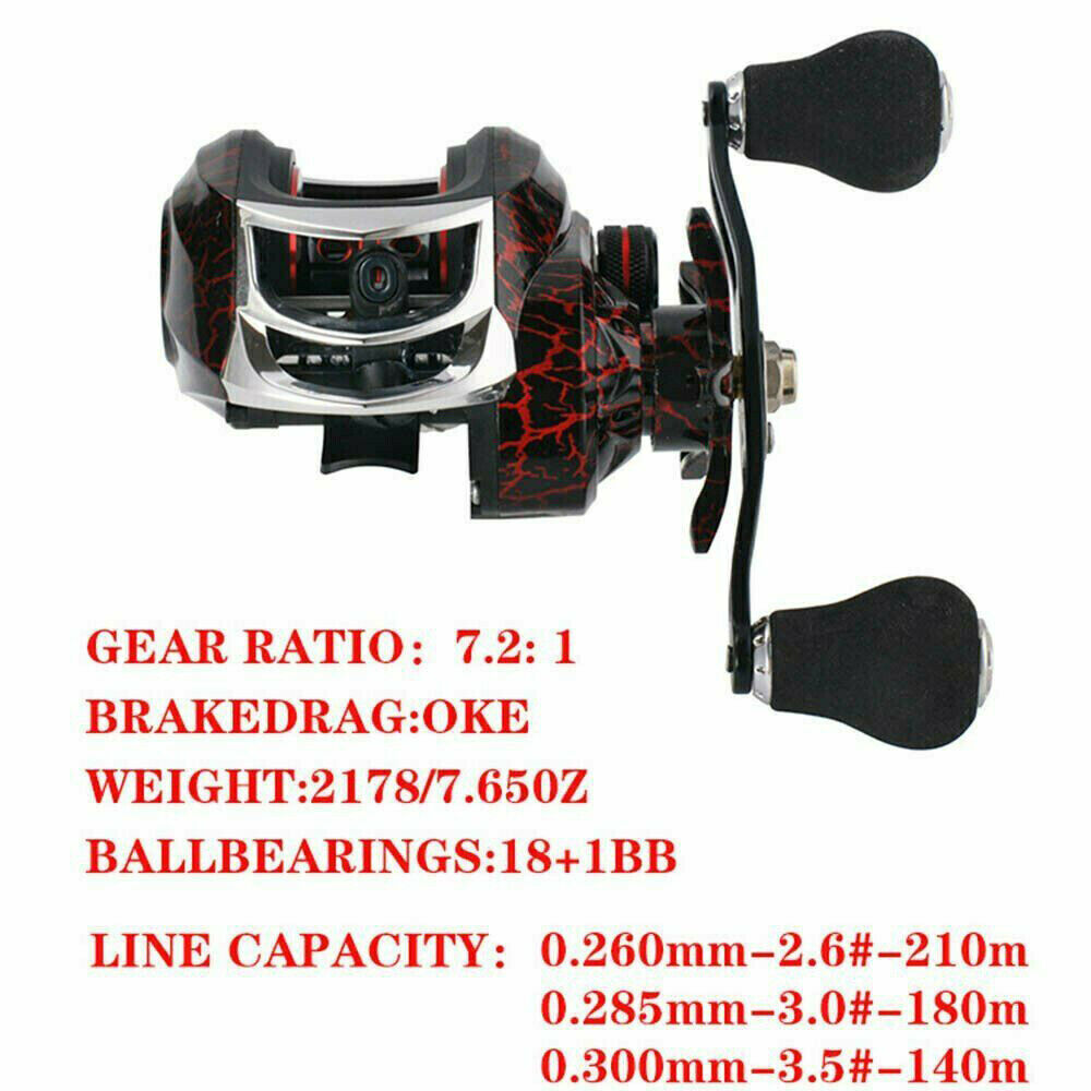 7:1:1 18+1BB 10KG Baitcasting Reel Fishing Reel Magnetic Brake CNC Spool New LIN