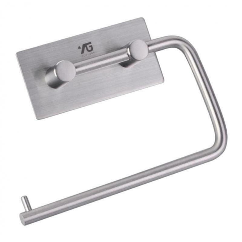 Stainless Steel Paper Roll Holder Kitchen Bathroom Wall Towel Organizer Rack