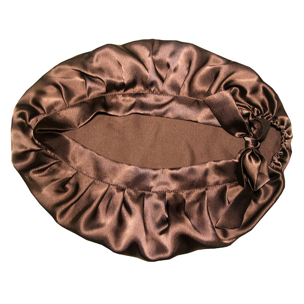 2 Pieces Women Lady 100% Silk Nightcap Sleep Hat Head Wrap Hair Care Bonnet