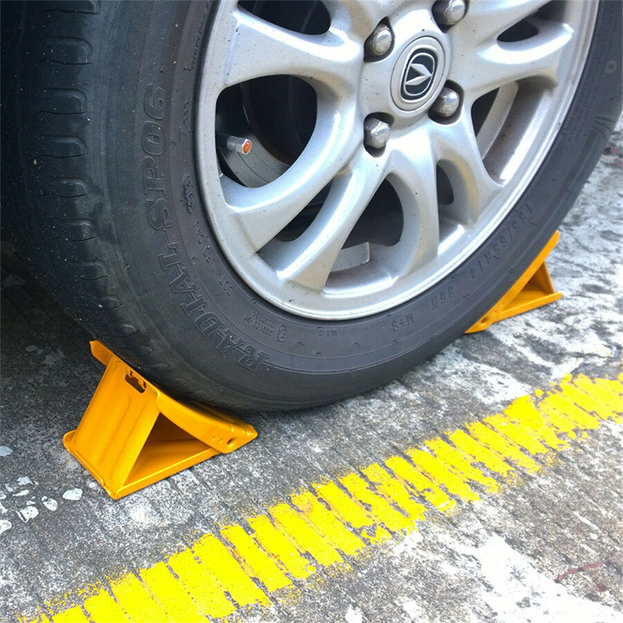 1X Antislip Vehicle Car Truck Wheel Tire Chock Stop Block Slope Anti-slip Black
