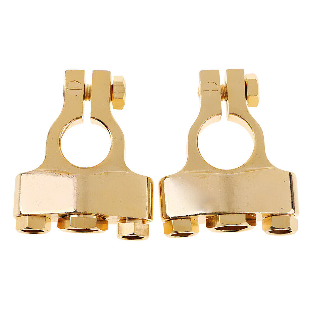 2Pieces Universal 3-Way Car Audio Positive & Negative Battery Terminal Clamp