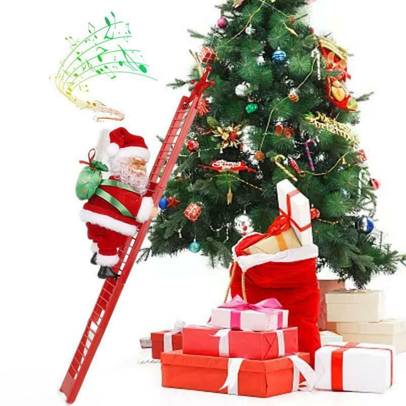 Santa Climbing Ladder Electric Santa Claus Climbing Rope Ladder Decoration