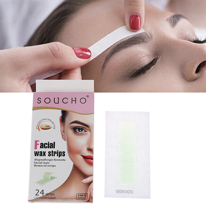 24pcs Face Lip Hair Removal Wax Strips Papers Epilator Depilation Uprooted SFCA