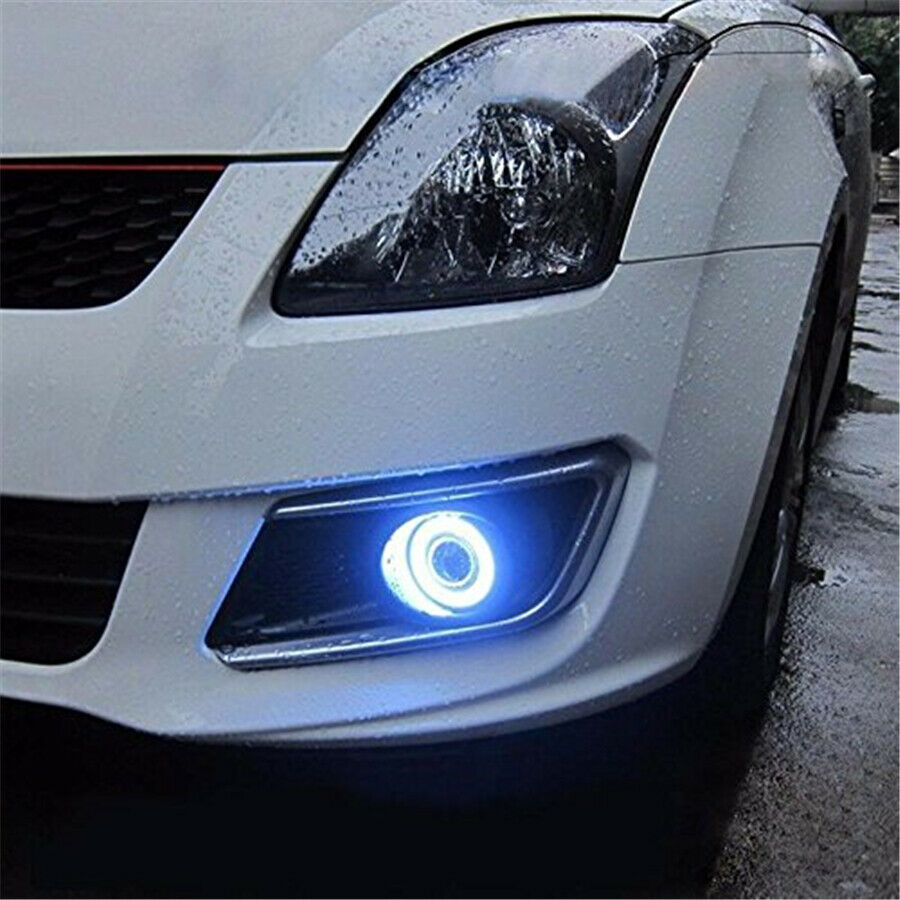 3.5" LED Fog Lights Front Bumper Blue Angel Eye Halo Ring Projector Offroad 2PCS