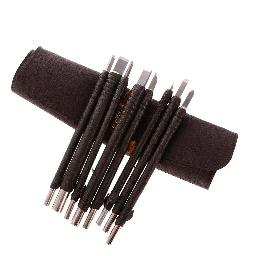 Set Of 8 Pieces Stone Wood Carving Seal Engraving Set Hobby Craft Tool