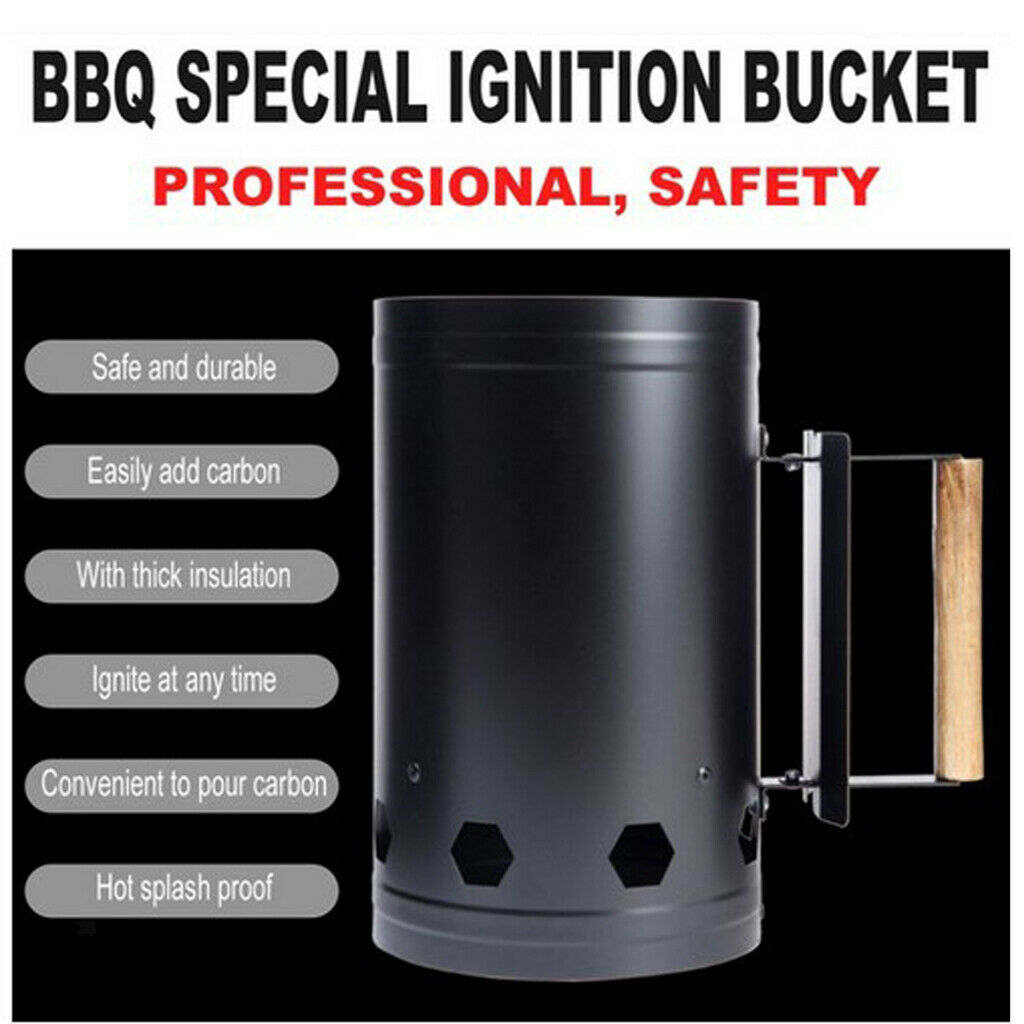 1x Chimney Charcoal Starter Lighting Kit Light Quickly Barbecue BBQ Lighter Kit