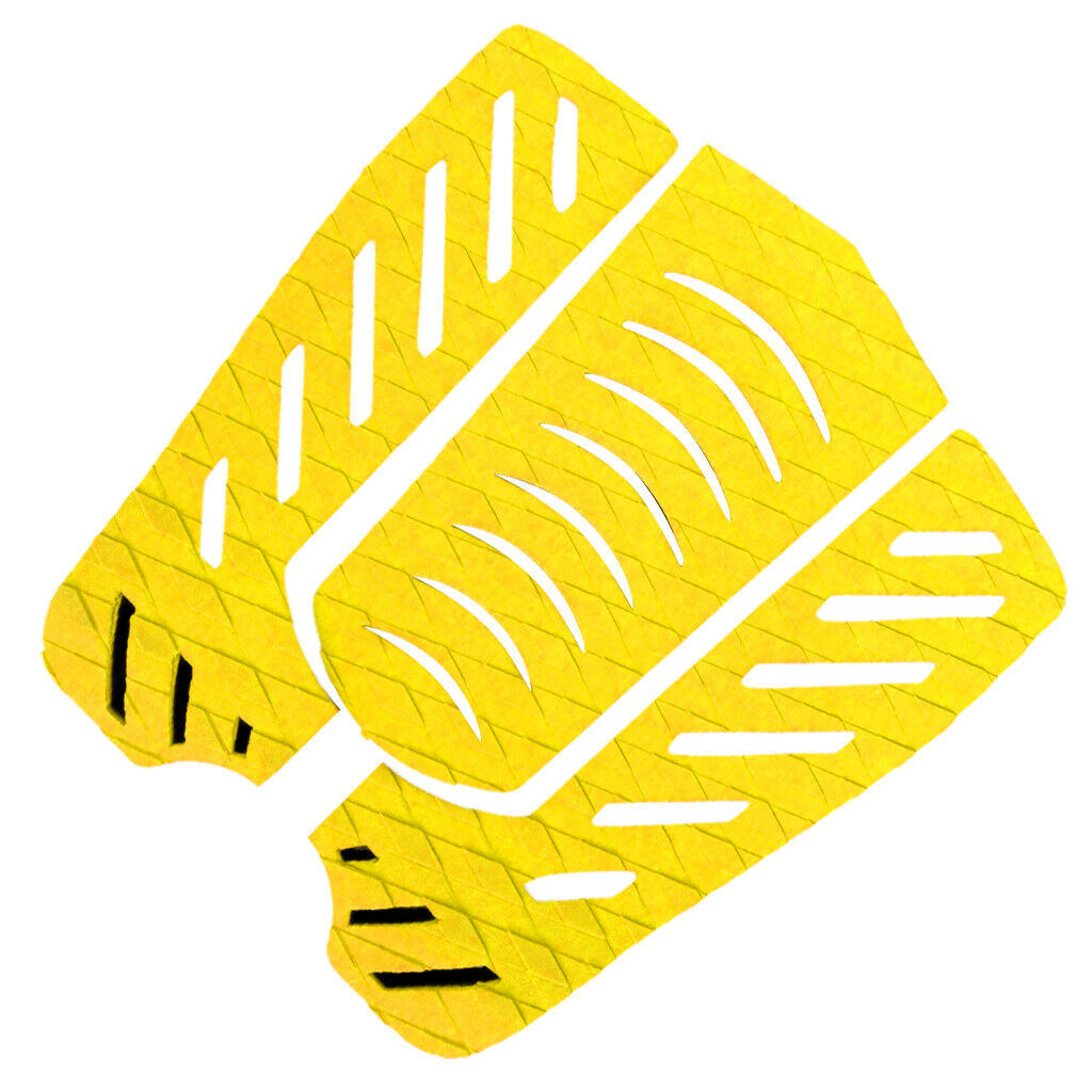 3pcs Yellow Diamond Surfboard Traction Pad Tail Pad Deck Grip Accessory