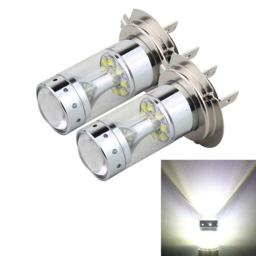 2 Pieces Replacement H7 100W 6000K Car Foglights Daytime Driving Lamp Bulbs