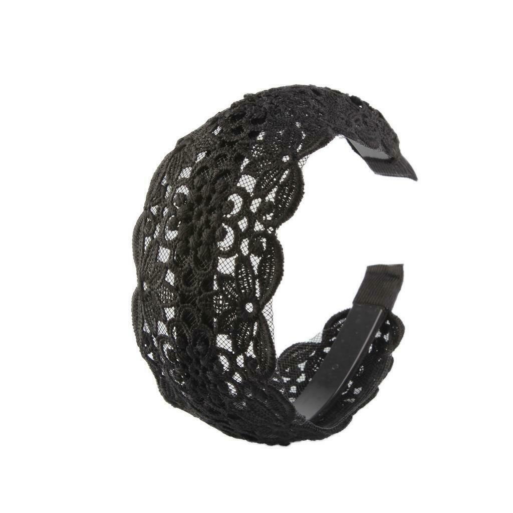 2 pieces Fashion Girl Floral Wide Headband Lace Flower Hair Hoop Head Wrap