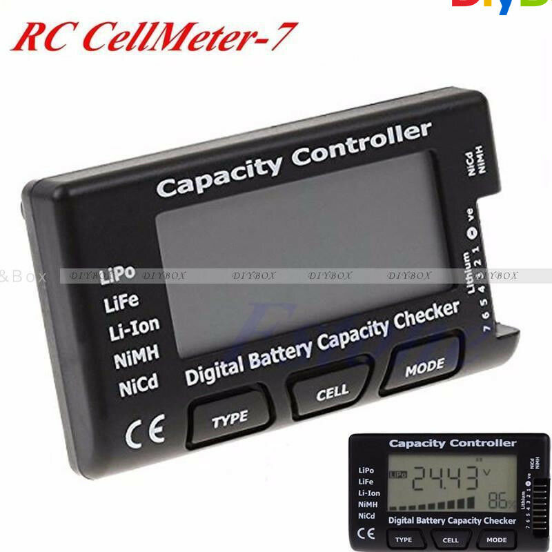 RC CellMeter-7 Digital Battery Capacity Checker Fr LiPo LiFe Li-ion Nicd NiMH D