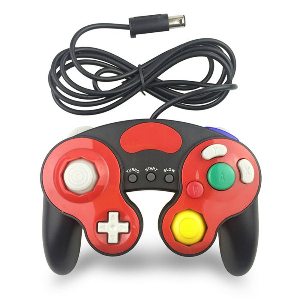 RED Wired Shock Gamepad Controller Joystick for Nintendo Gamecube NGC Console