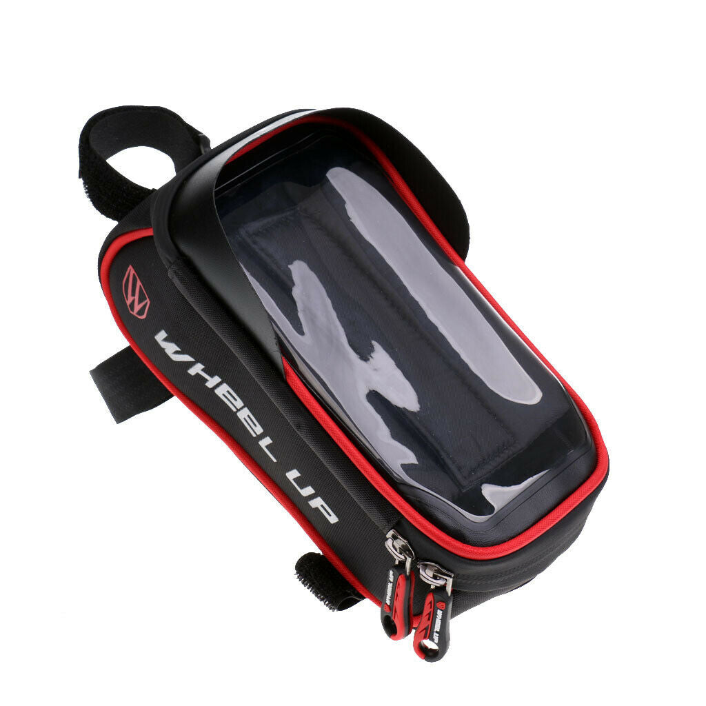 Cycling Bike Bicycle Frame Tube Mobile Phone Bag Pannier Phone Pouch Red