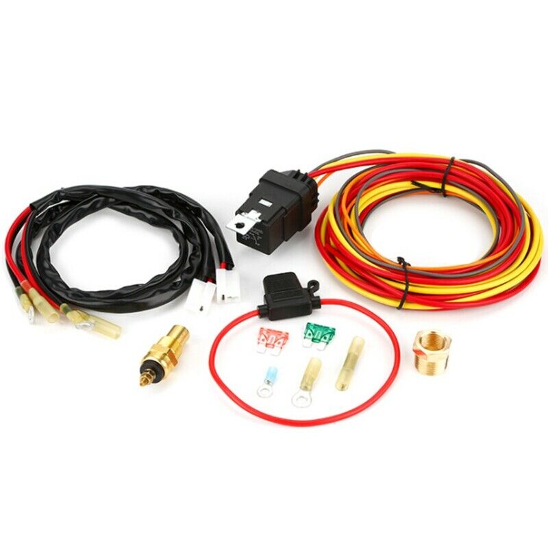 New Dual Electrlc Cooling Fan WiI Install Kit 185/165 Thermostat 40 Amp Relay A3
