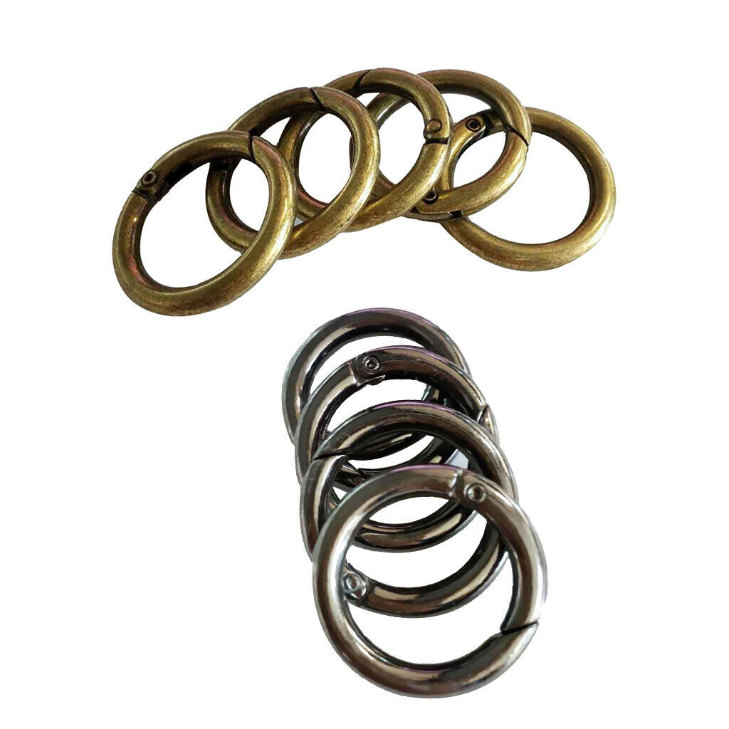 10Pcs Alloy Round Push Gate Snap Open Hooks Spring  Carabiner Camping