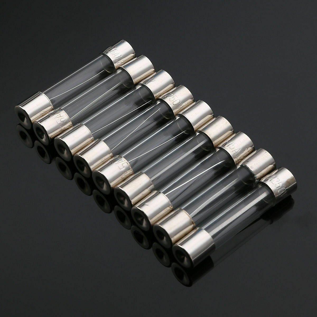 72pcs 6X30mm Quick Blow Glass Tube Fuse Assorted Kits Fast Action Glass Fuses
