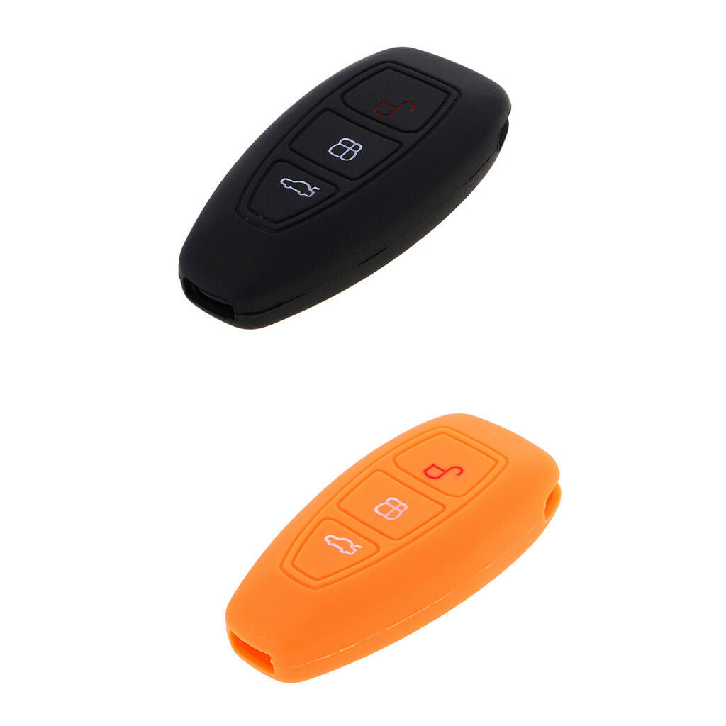 2pcs Black Orange Car Remote Key Fob Case Protector for Ford Focus Mondeo