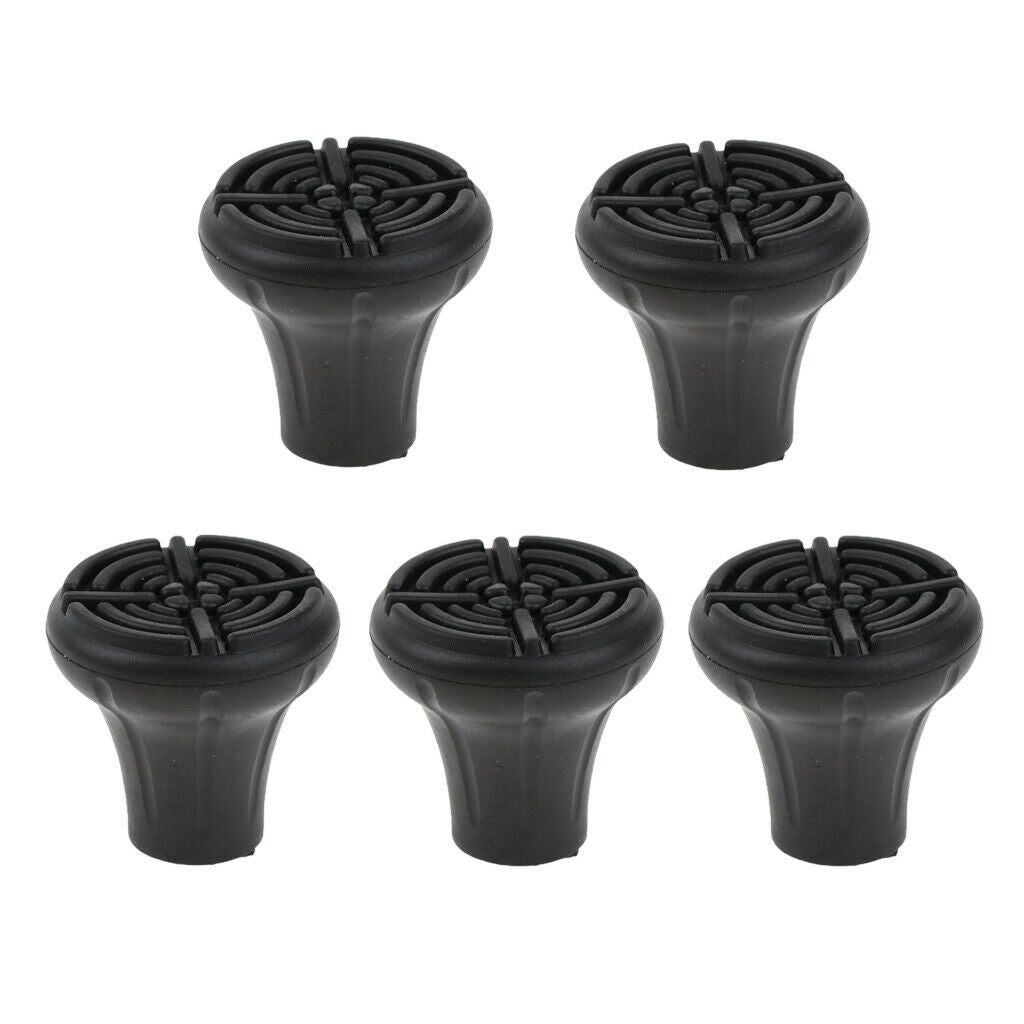 5pcs Replacement Rubber Tips Cover for Walking Stick Trekking Poles Round