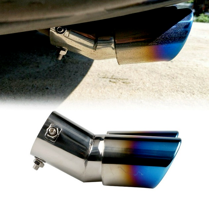 Stainless Steel Car Rear Dual Exhaust Pipe Tail Muffler Tips Throat Tailpipe1x