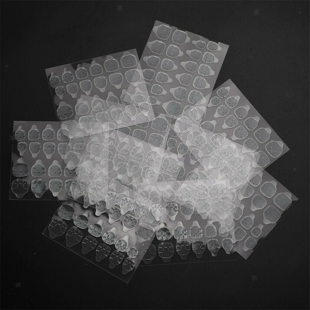 240pcs Clear Double-Sided Nail Glue Tape Stickers Adhesive Nail Tabs Press on