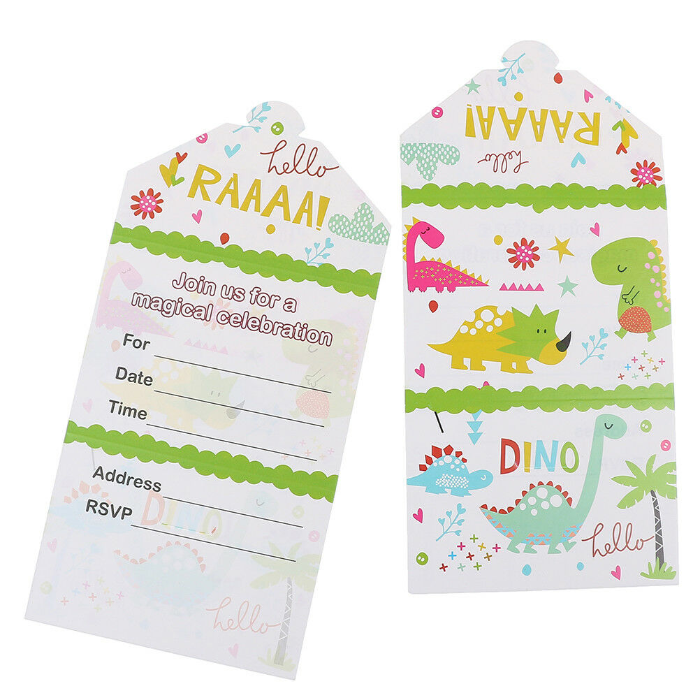 12pcs Dinosaur invitation cards dinosaur cards kids birthday party invitatioBDD