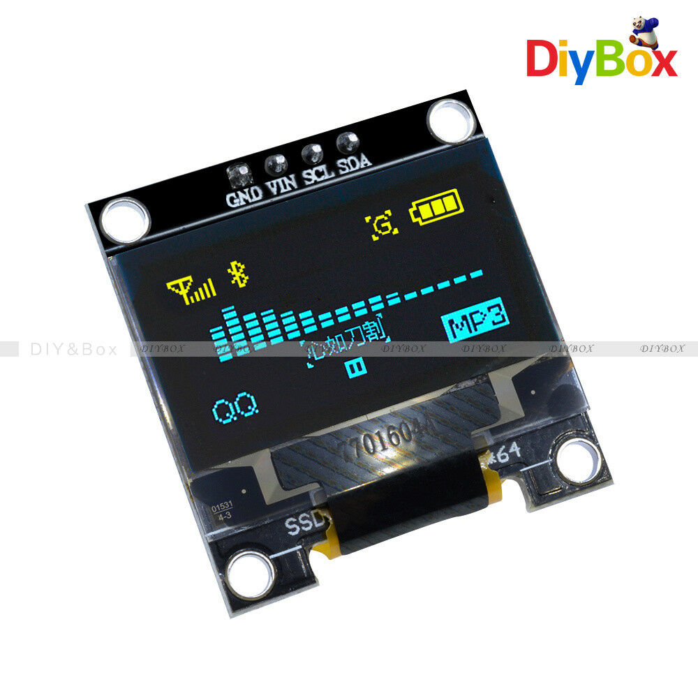 Yellow Blue 0.96" I2C IIC Serial 128X64 OLED LCD LED Display for STM32 Arduino