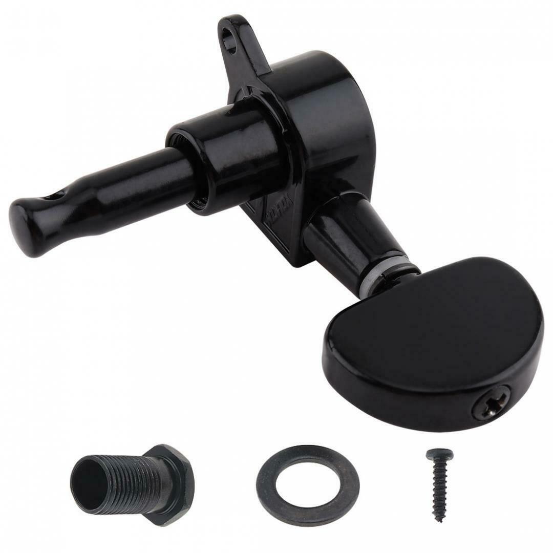 6x Guitar Tuning Pegs Black Tuner 3R+3L Semicircle Head for 40 41'' Folk Guitar