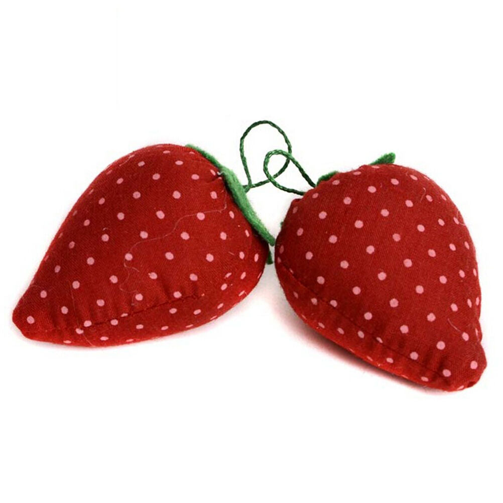1X Strawberry Style Pin Cushion Pillow Needles Holder Sewing Craft Kit 6Cm AUDD