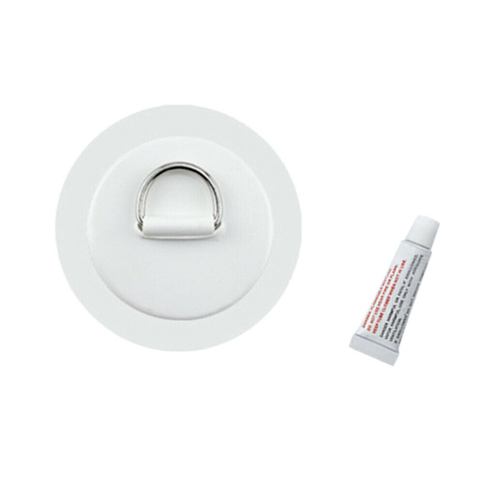 4X Stainless D-Ring Pad/Patch PVC Boat Raft Kayak Surfboard w/Glue Strong White