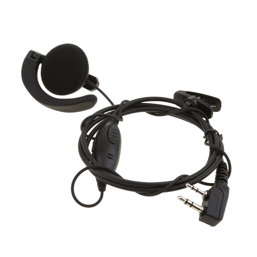 2 Pin Dual Push-To-Talk (PTT) Earhanger Mic for UV-82 Series Walkie Talkie