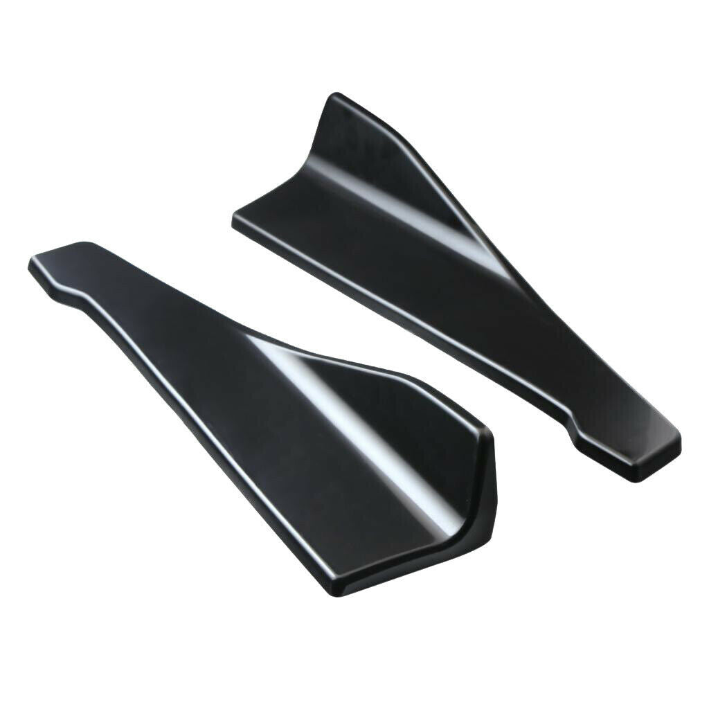 2x Universal Anti-Scratch Car Rear Bumper Lip Diffuser Splitter Canard Glossy