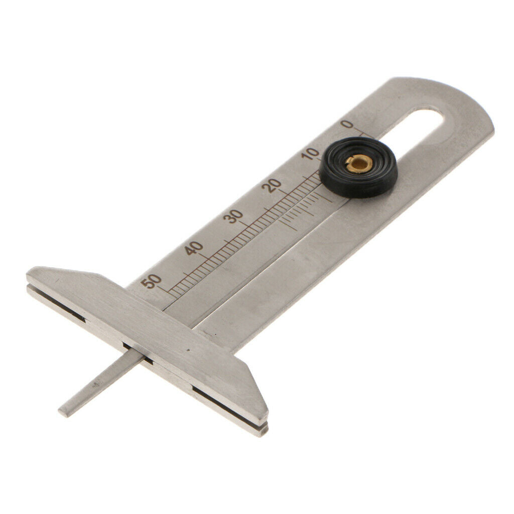 Car Steel +Plastic Tyre Tread Ruler Depth Gauge Meter Wheel Measuring Tool