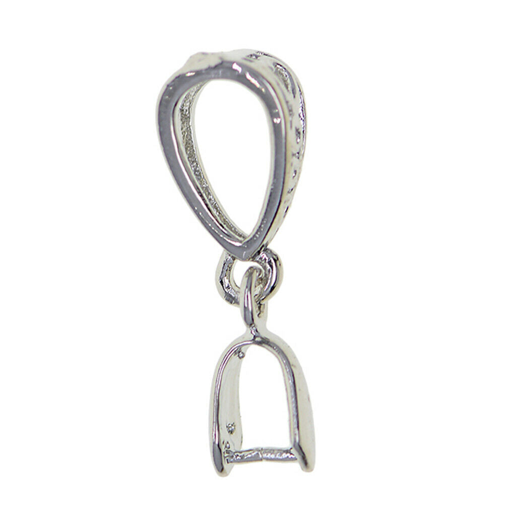 10Set Brass Pinch Bails Clasp Pinch Clip Pendants for DIY Jewelry Crafts
