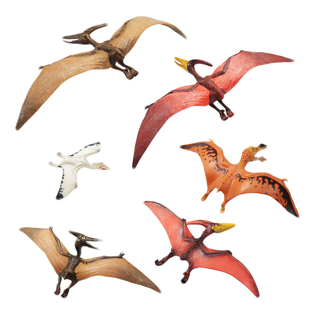 6x Vivid Dinosaur PVC Pterosaur Figures Toys Education Jungle Decoration