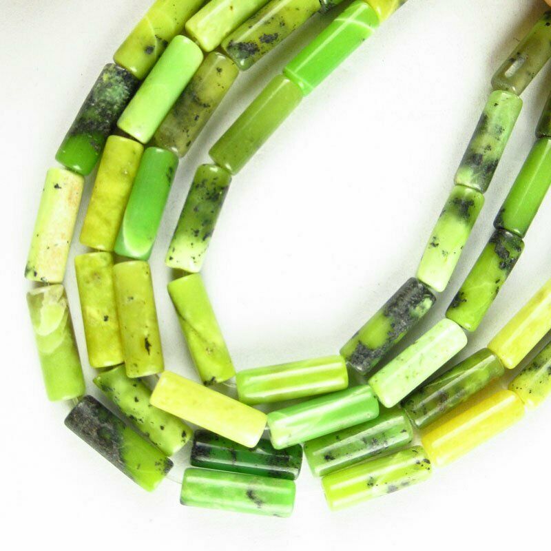 Natural Green Grass Turquoise Column Loose Bead 15.5 inch 13x4mm 12g A-567DHS